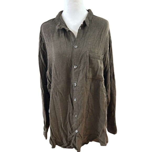 CP‎ Shades NWT Button Down Tunic Sz L Linen Blend - Picture 1 of 4